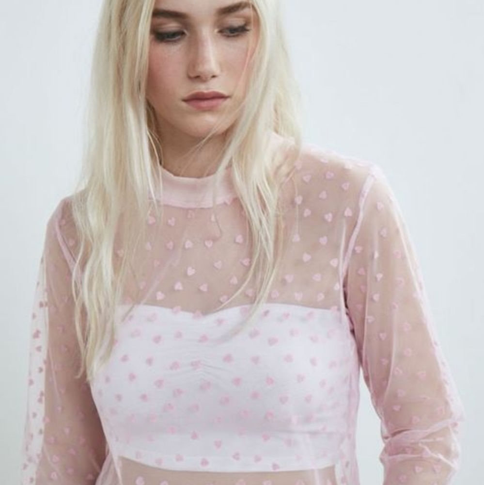 SOLD ON IG Sheer Heart Long Sleeve - Picture 1 of 5
